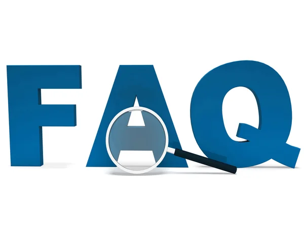 FAQ λέξη δείχνει faqs συμβουλές ή συχνές ερωτήσεις — Φωτογραφία Αρχείου