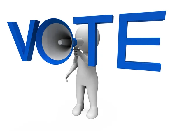 Vote Hailer Shows Voting Poll And Polling — Stock Photo, Image