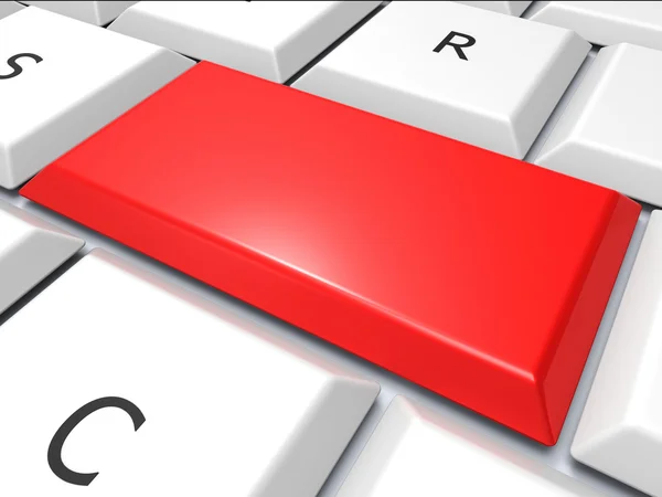 Blank Pc Keyboard Key Shows Red Empty Copy Space Online — Stock Photo, Image