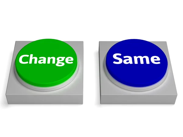 Change Same Buttons Shows Changing Or Improvement — Stock Photo, Image