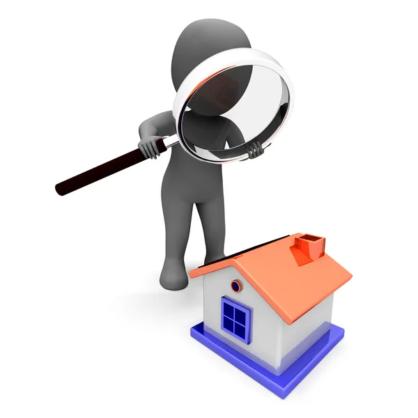 Dom znak pokazuje wyszukiwania lub szukać domu — Zdjęcie stockowe