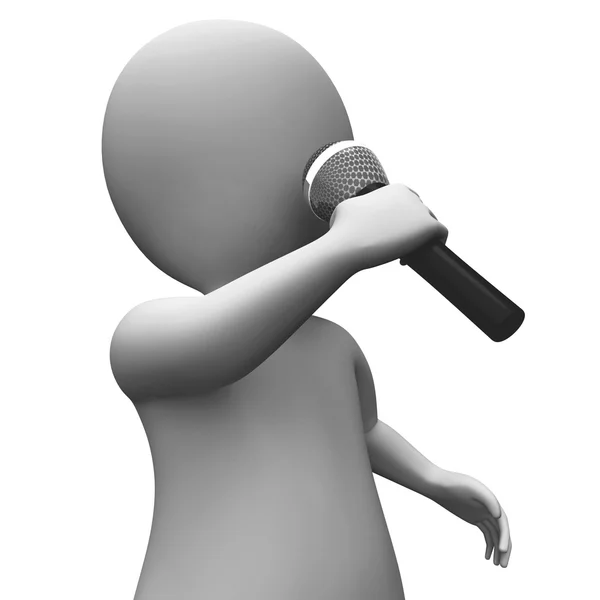 Énekes énekel mutatja zene dal vagy koncert Karaoke tehetség — Stock Fotó