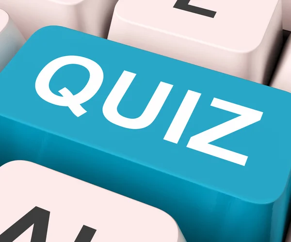 Quiz Key Means Test Or Questionin — Stock Photo, Image