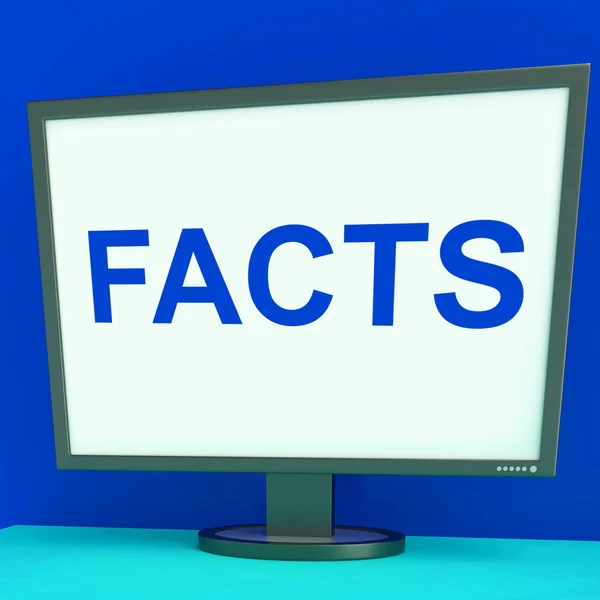 Facts Screen Shows True Information Wisdom And Knowledge — Stock Photo, Image
