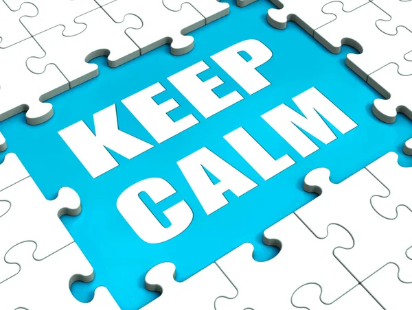Keep Calm Puzzle Shows Calmness Relax And Composed — Stock Photo, Image