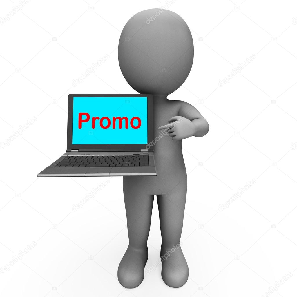 Promo Character Computer Shows Promotion Discounting And Reducti