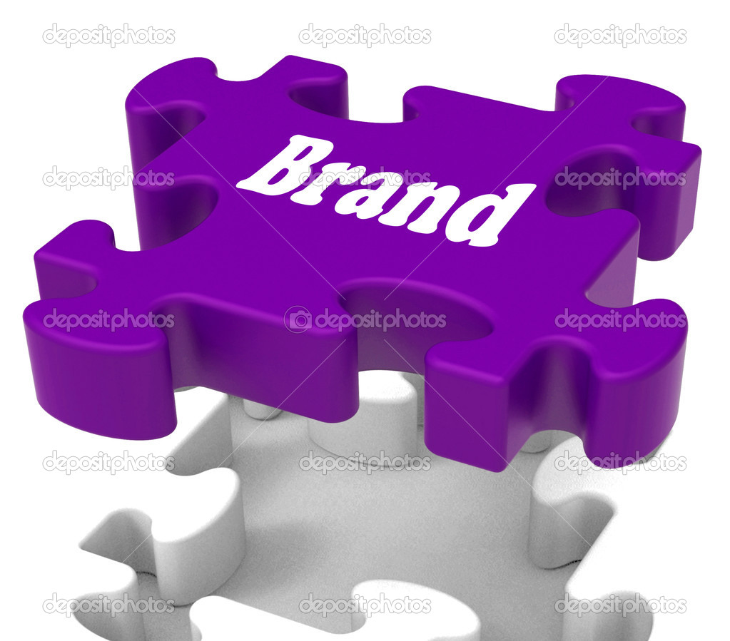 Brand Jigsaw Shows Business Trademark Or Product Label
