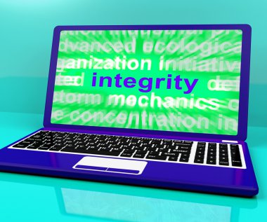 Integrity Laptop Shows Honesty Morality And Trust clipart
