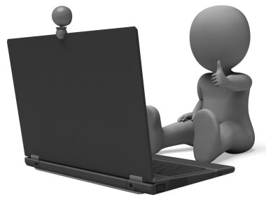 Web kamerası gösteren video konferans