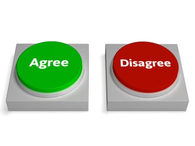 katılıyorum düğmeleri gösterir anlaşması katılmıyorum