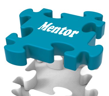 Mentor Puzzle Shows Knowledge Advice Mentoring And Mentors clipart