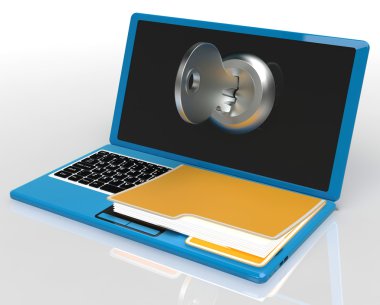 anahtar ve bilgisayarınızda bulunan ve özel şifre veya kilidini gösterir