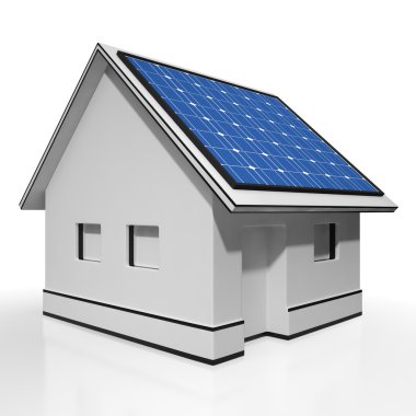 Güneş Elektrik ev güneş panelleri ile gösterir