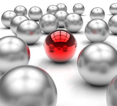 Standing Out Metallic Balls Shows Leadership clipart