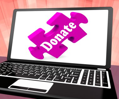 laptop gösterir hayırseverlik bağış bağış ve bağış bağış