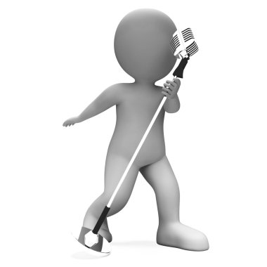 şarkıcı sanatçı müzik şarkı ya da karaoke mikrofon konserleri gösterir