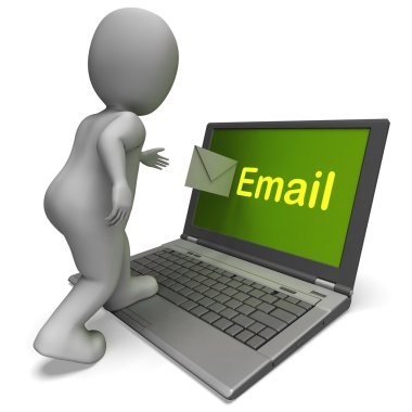 ilgili kişi e-posta veya correspondenc e-posta karakteri laptop gösterir