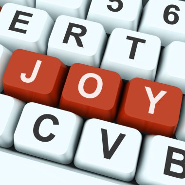 Joy Key Shows Fun Or Happines clipart