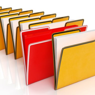 organizasyon evrak dosyalama ve raporları gösterilen klasörler