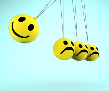 Happy And Sad Smileys Showing Emotions clipart