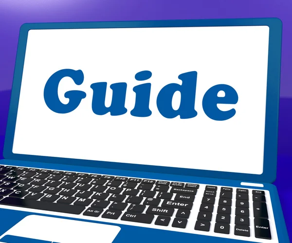 Guide Laptop Shows Help Organizer Or Guidance — Stock Photo, Image