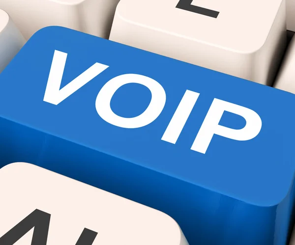 Voip Key Means Voice Over Internet Protoco — Stock Photo, Image