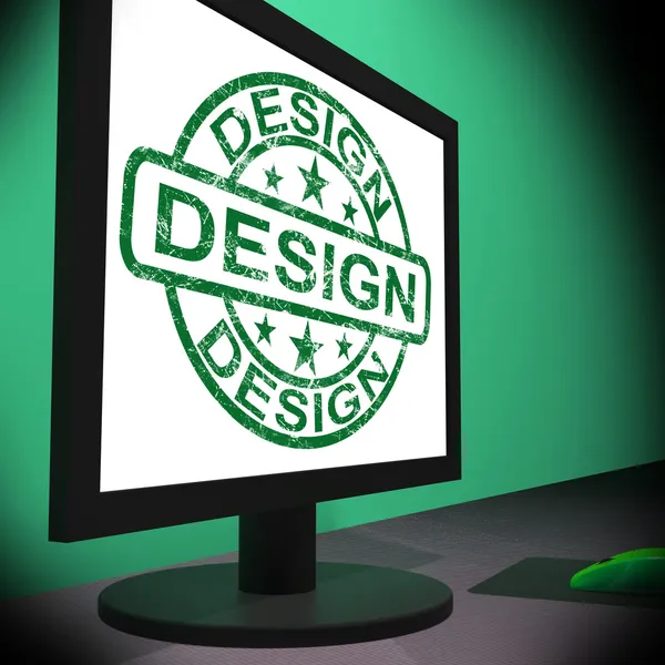 Design On Monitor Shows Creativity Artistic Designing — Stock Photo, Image