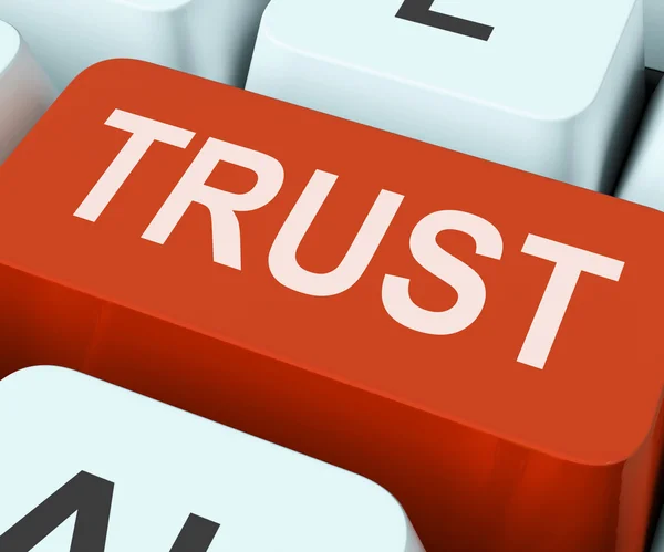 Trust Key Means Believe Or Fait — Stock Photo, Image