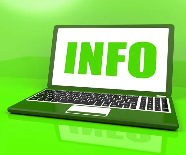 Info over laptop betekent kennis informatie en hulp online — Stockfoto
