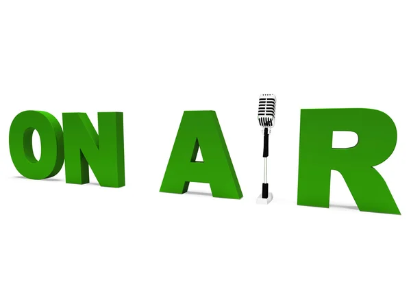 On Air Shows Broadcasting Studio Or Live Radio — Stock Photo, Image