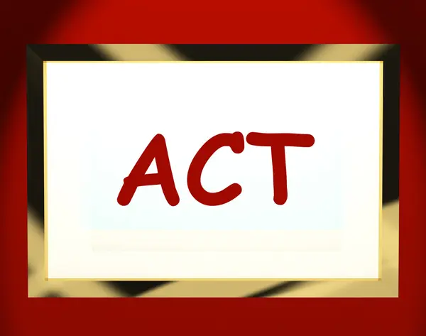 Act On Screen Shows Motivation Inspiration Or Performing — Stock Photo, Image