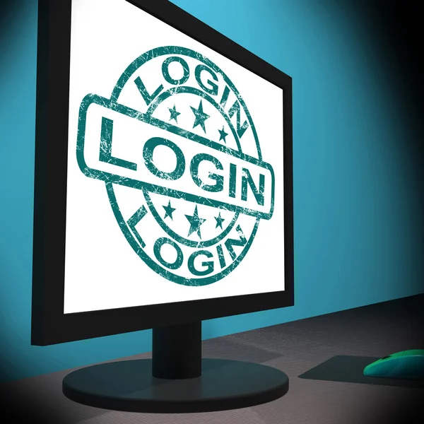 Login Screen Shows Web Internet Log In Security — Stock Photo, Image