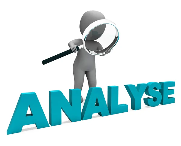 Teken toont onderzoek analyse analyseren of analyseren — Stockfoto