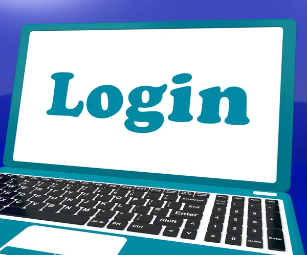 Login Computer Mostra Sito Web Accedi Sicurezza — Foto Stock