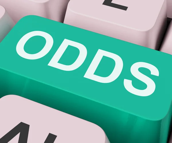 Odds Key Shows Online Chance Or Gambling — Stock Photo, Image