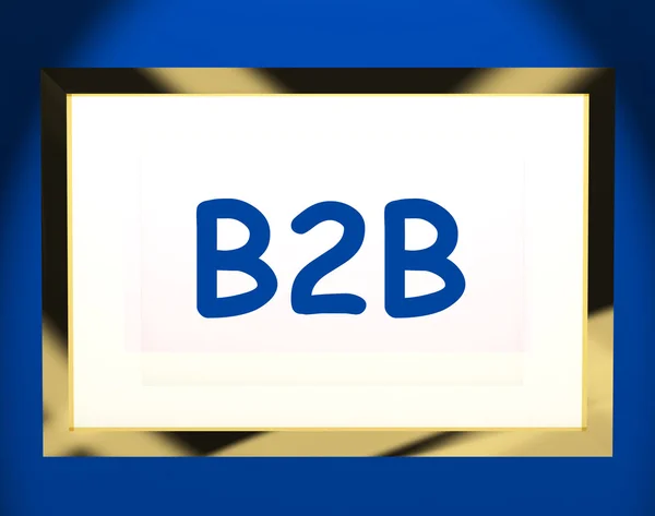 B2b en la pantalla muestra el trato y el comercio en línea —  Fotos de Stock