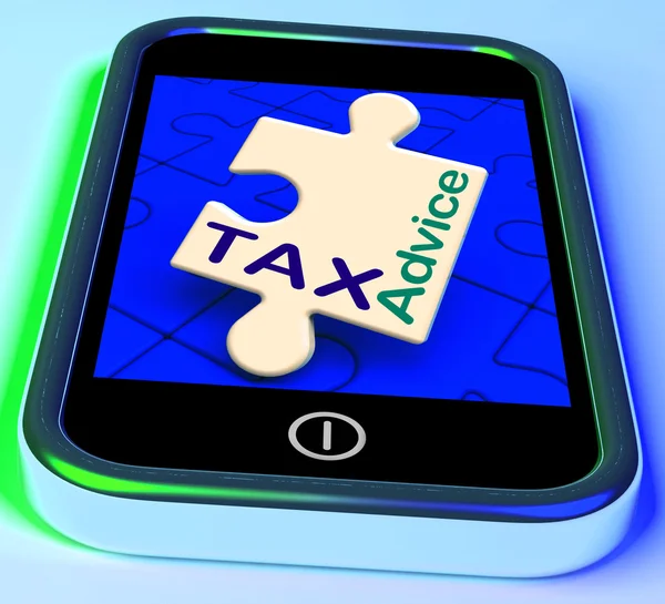 Tax Advice Phone Message Shows Taxation Help Online — Stock Photo, Image