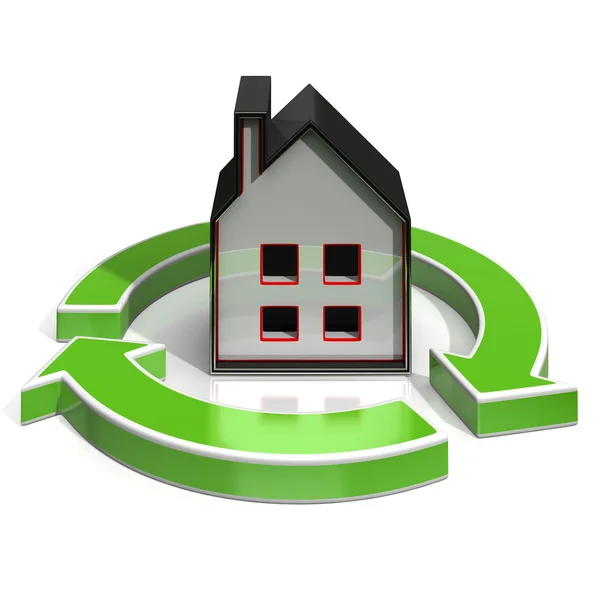 Haus-Ikone zeigt Eigenheiminvestitionen — Stockfoto
