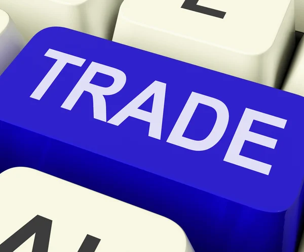 Handel drukt, wordt online kopen en verkopen — Stockfoto