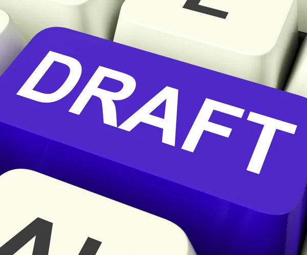 Draft Key Shows Outline Document Or Letter — Stock Photo, Image