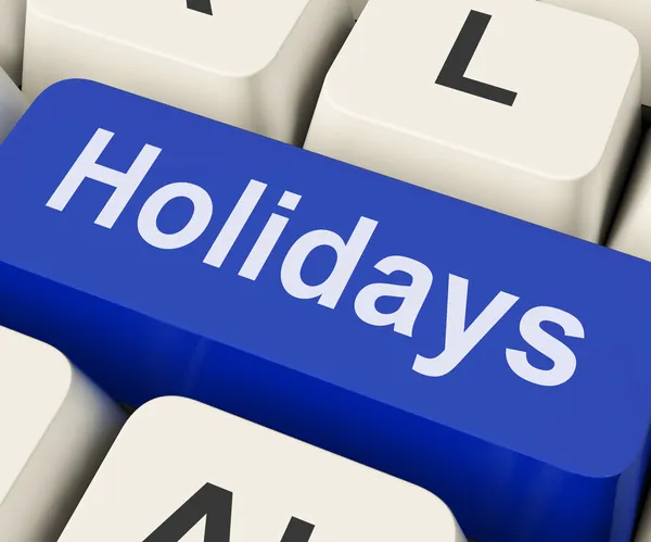 Holidays Key Means Leave Or Brea — Stock Photo, Image