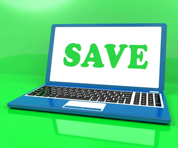 Save Laptop Shows Promotion Sales Discounts Or Clearance — Stock Photo, Image