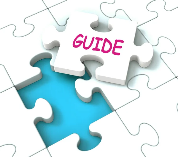 Guide Puzzle Shows Consulting Guidance Guideline And Guiding — Stock Photo, Image