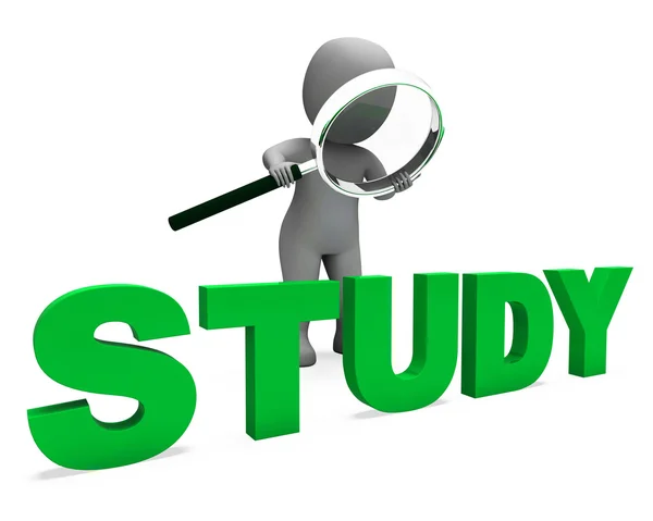 Karakter van de studie toont studeren leren of onderwijs — Stockfoto