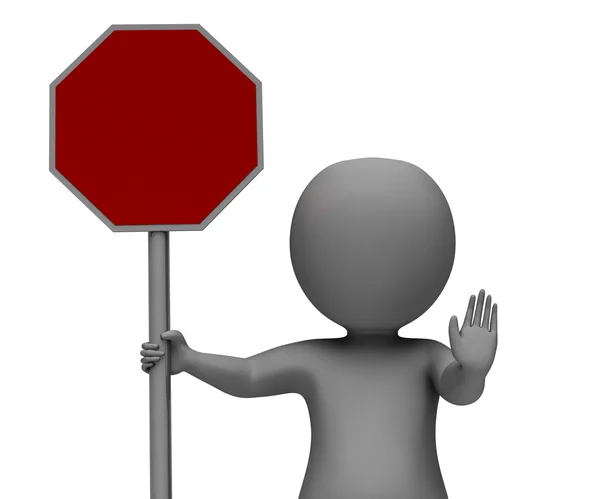 Stop sign onraad waarschuwing weergegeven: — Stockfoto