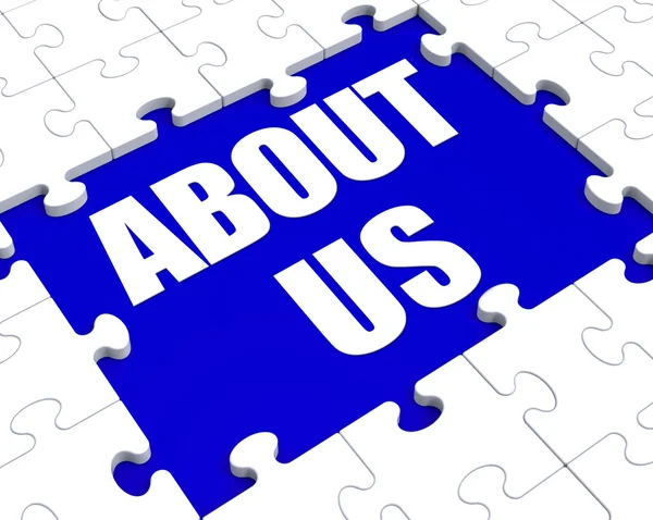 About Us Puzzle Shows Company Profile And Information — Stock Photo, Image