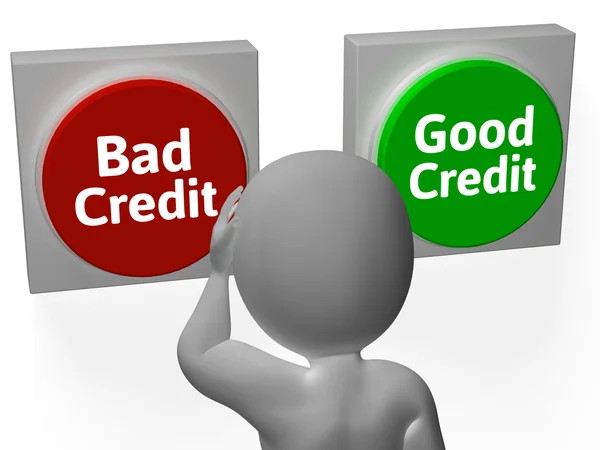 Bad Good Credit Shows Debt Or Loan — Stock Photo, Image