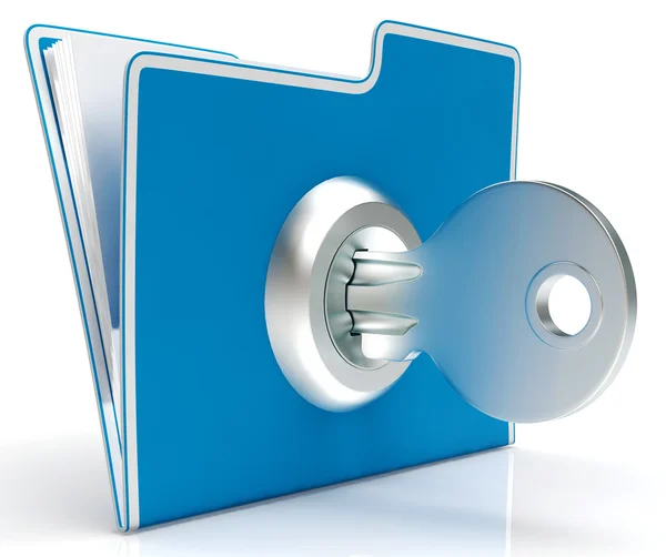 File With Key Shows Confidential And Classified — Stock Photo, Image