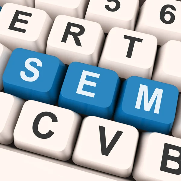 SEM sleutels toont online marketing of zoek motor-optimizatio — Stockfoto