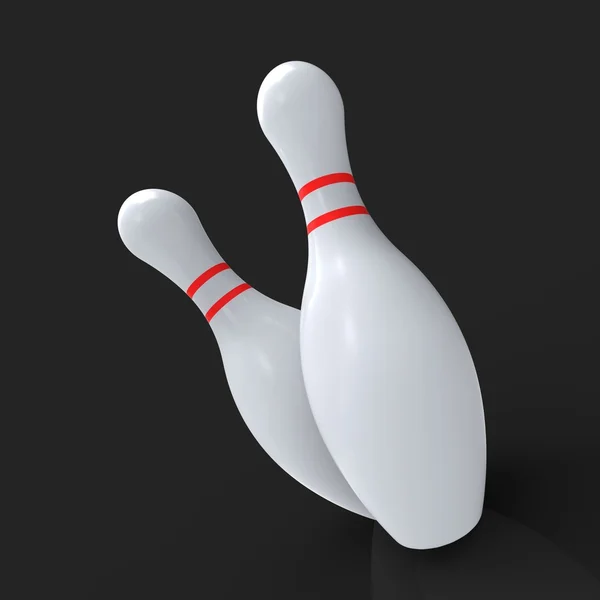 Spille da bowling che mostrano il gioco di Skittles — Foto Stock